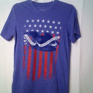 Home Of The Brave Shirt Women S Short Sleeve Liberty Freedom Justice Flag USA